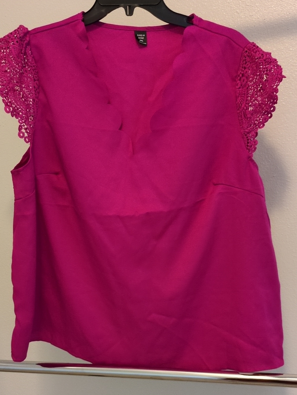 Women's Short Sleeve Blouse - Hot Pink